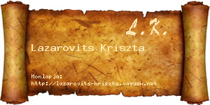 Lazarovits Kriszta névjegykártya